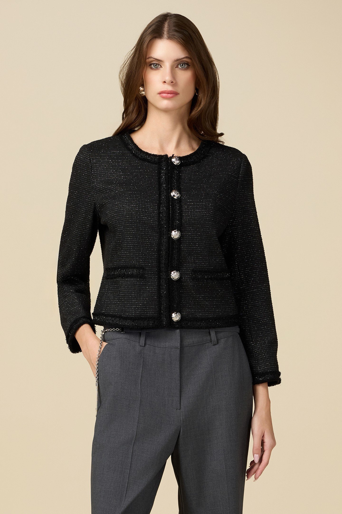 SHORT TWEED JACKET BLACK 1