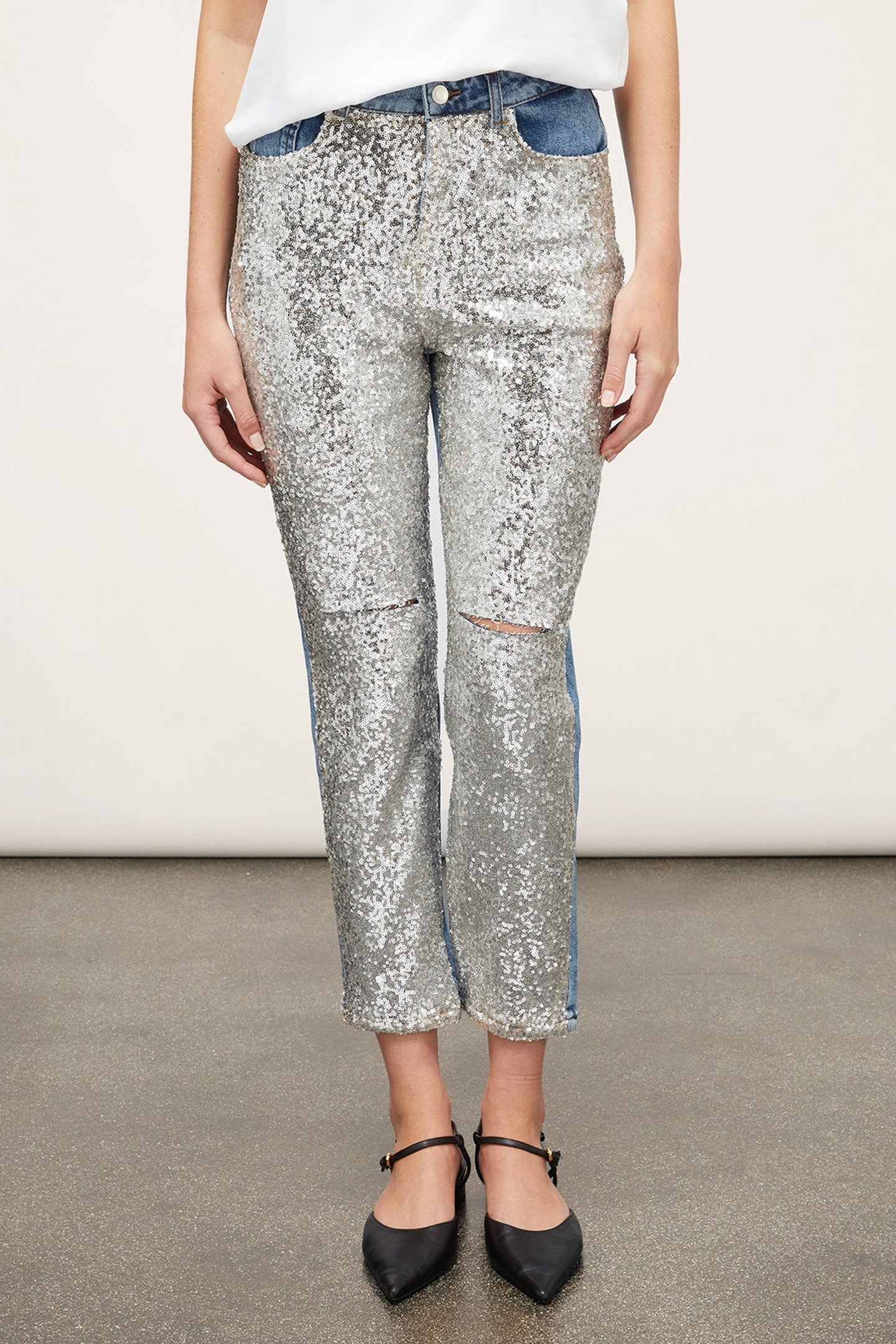 JEANS REGULAR FULL PAILLETTES SILVER 1