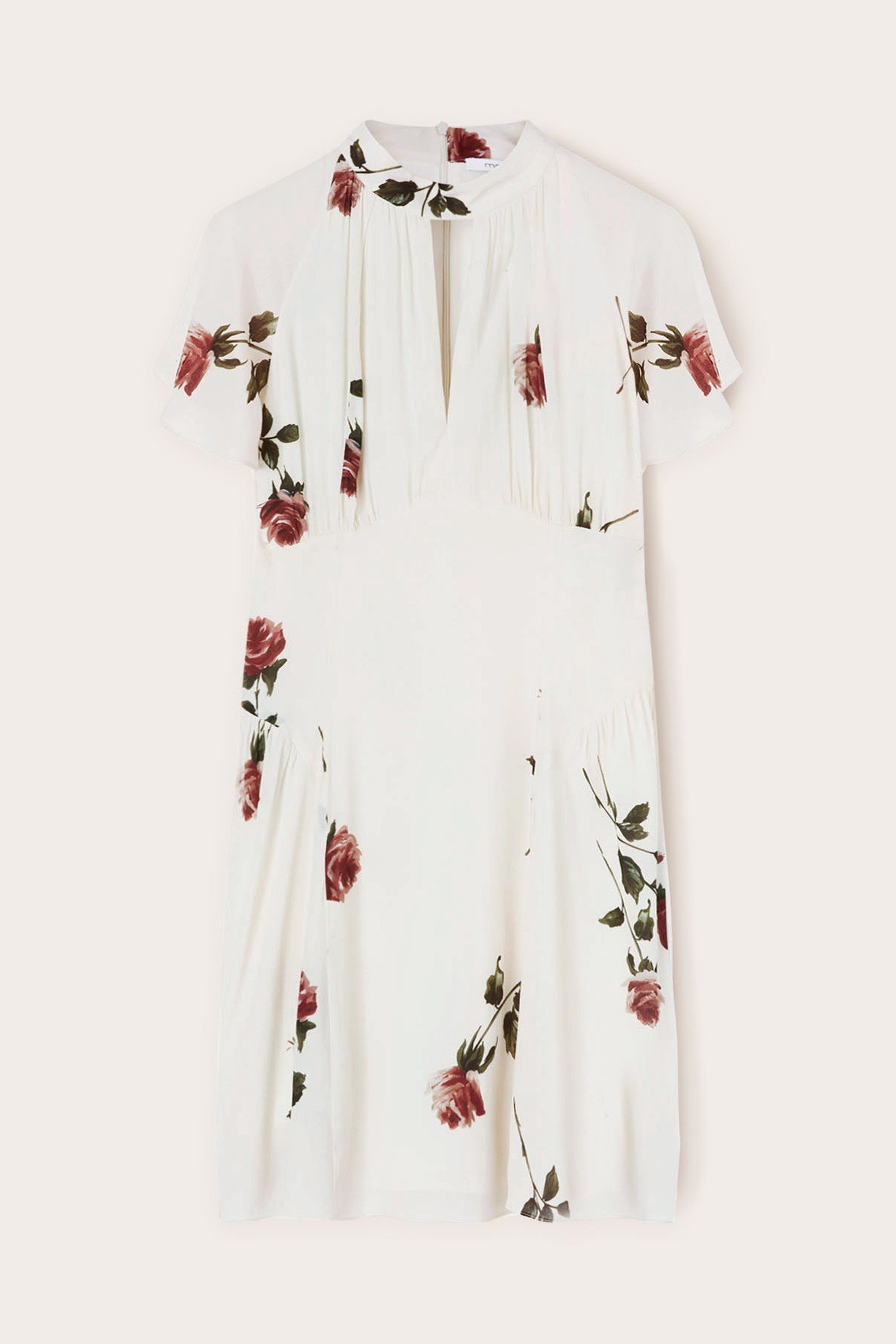 FLORAL PATTERN MINI DRESS WHITE 4