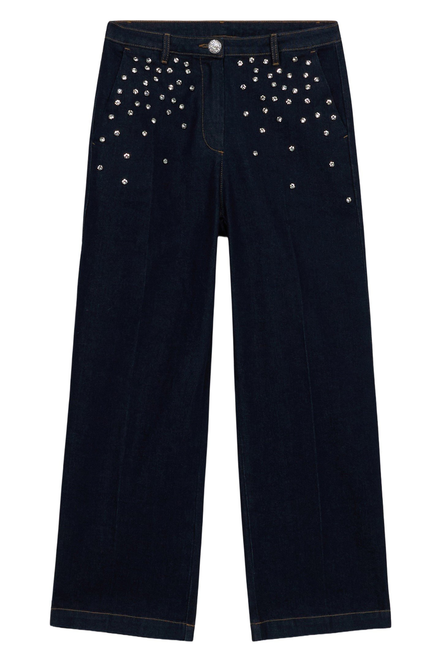 JEANS WITH CRYSTAL SET STONES BLUE 1