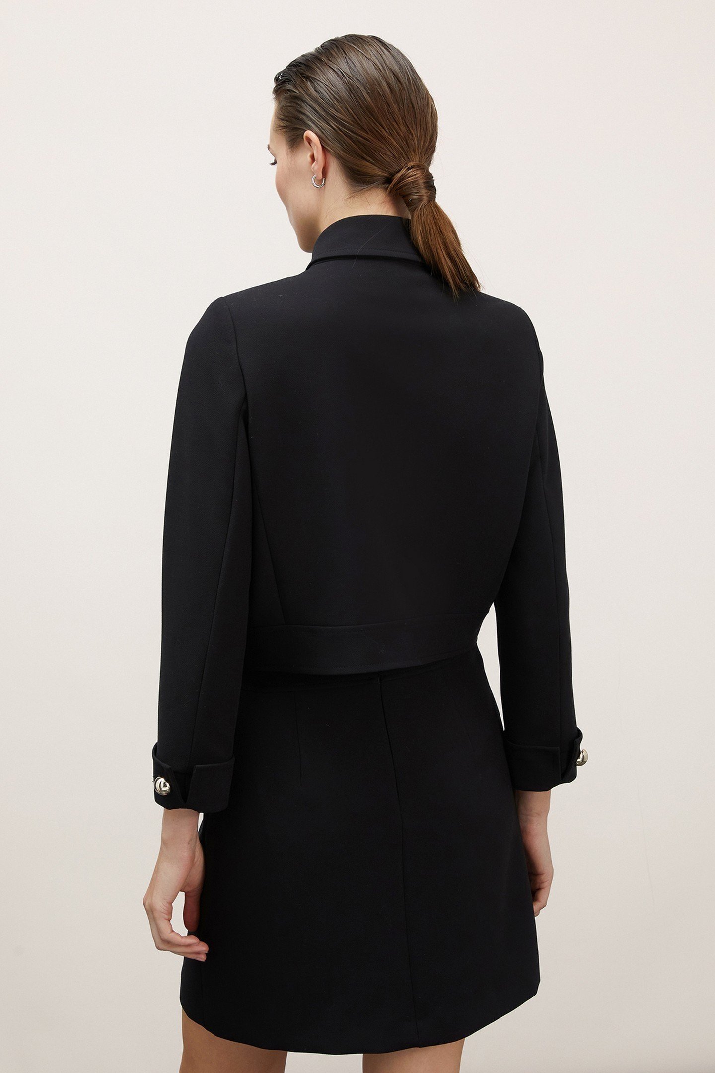 SHORT SINGLE BREASTED JACKET BLACK 2