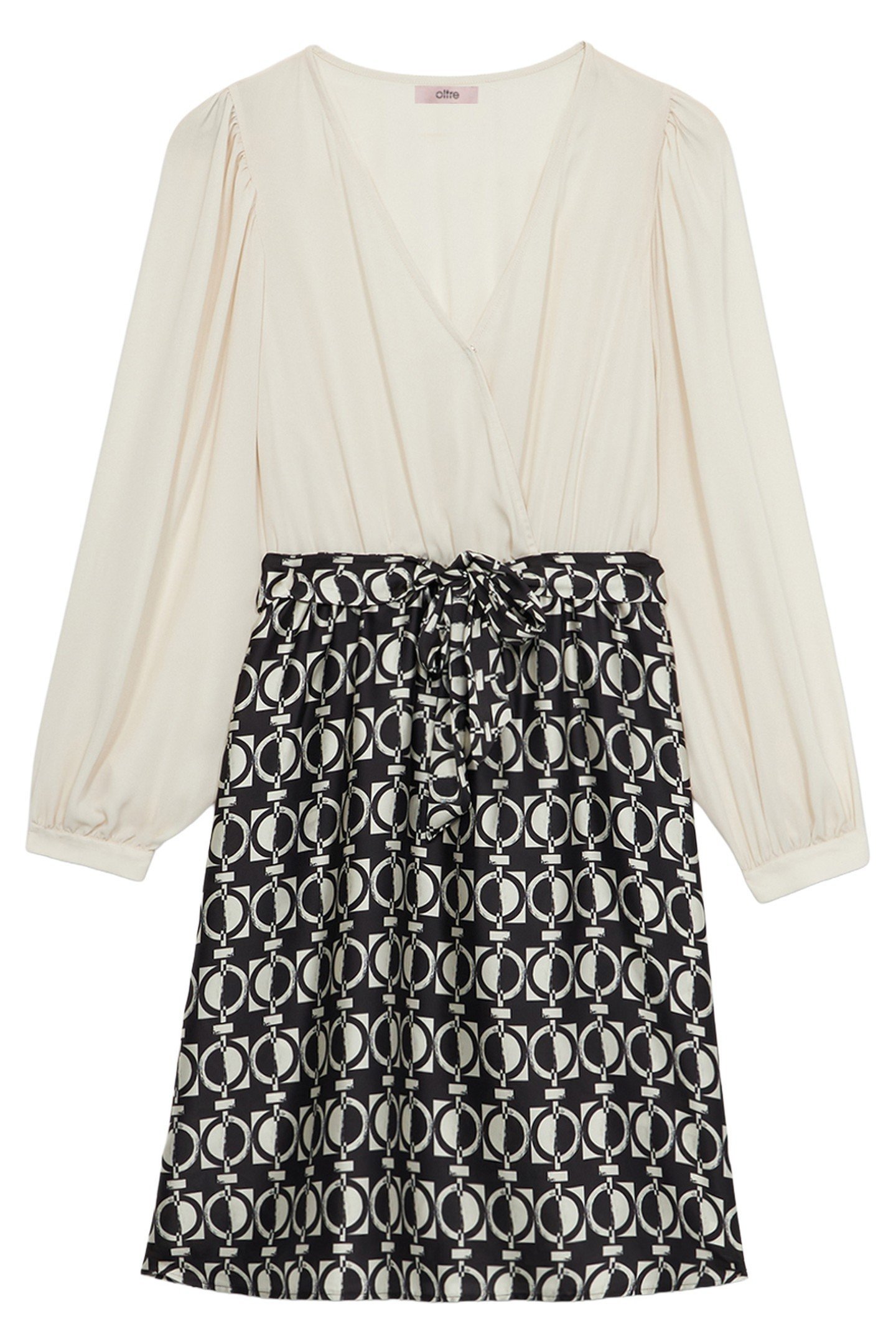 DRESS WITH PATTERNED SKIRT MULTICOLOR 3