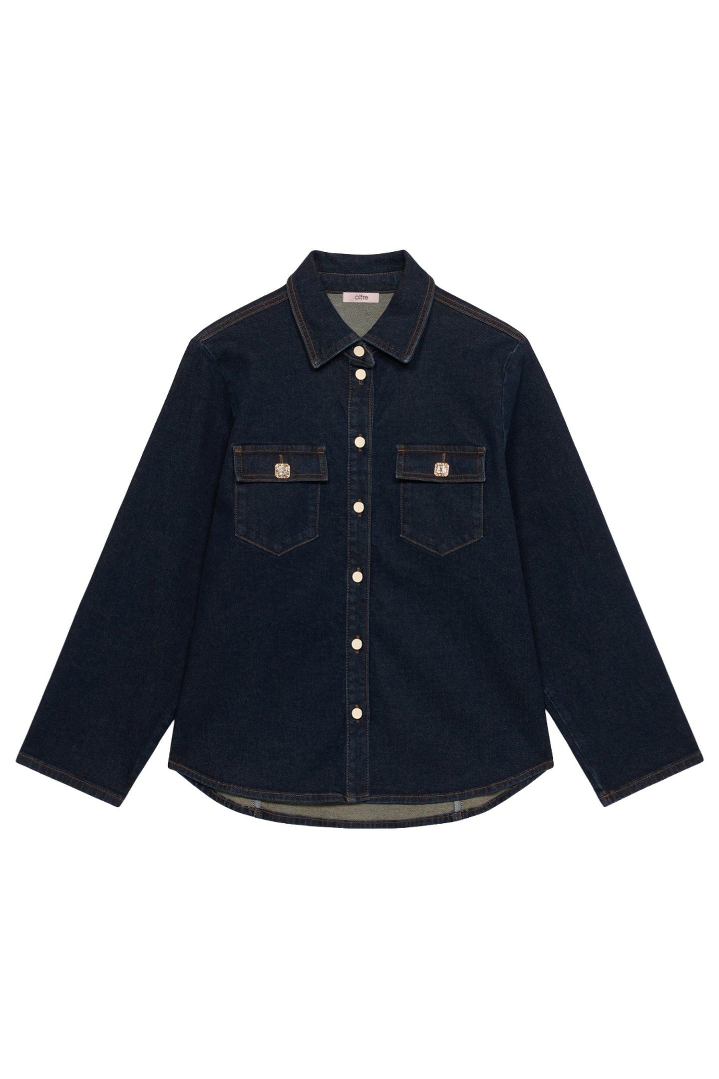 DENIM SHIRT WITH JEWEL BUTTONS BLUE 3