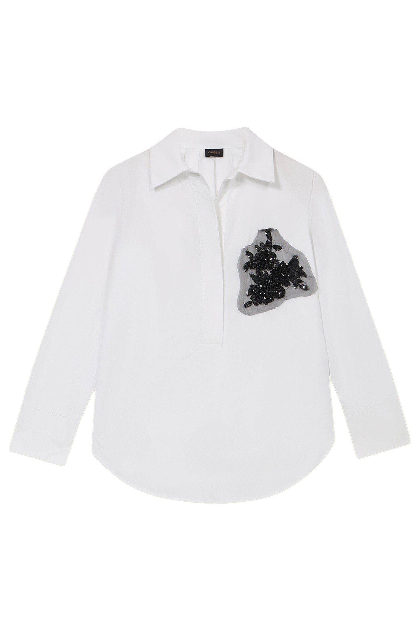OVERSIZED BLOUSE WITH JEWEL PATCH WHITE 3