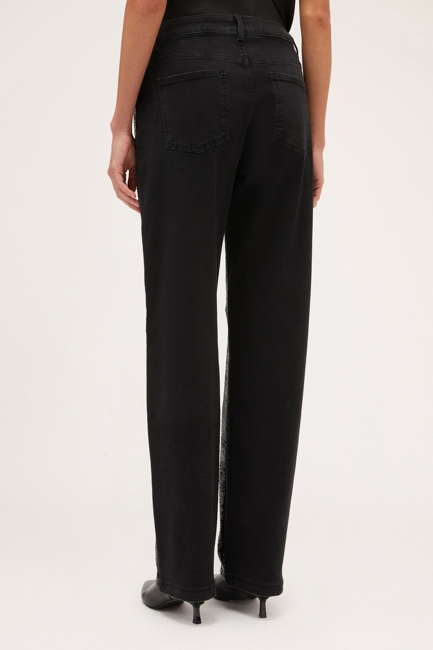 FULL SEQUIN WIDE JEANS BLACK 3
