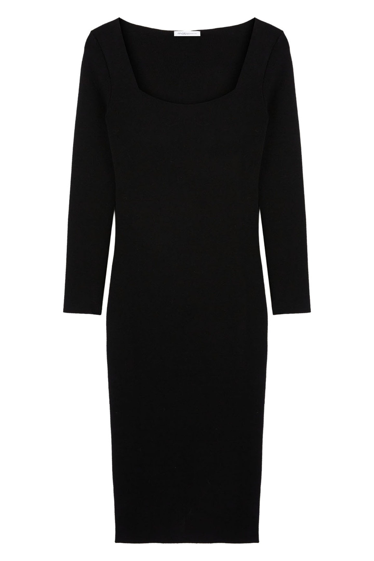 SOFT VISCOSE KNIT SHEATH DRESS BLACK 4