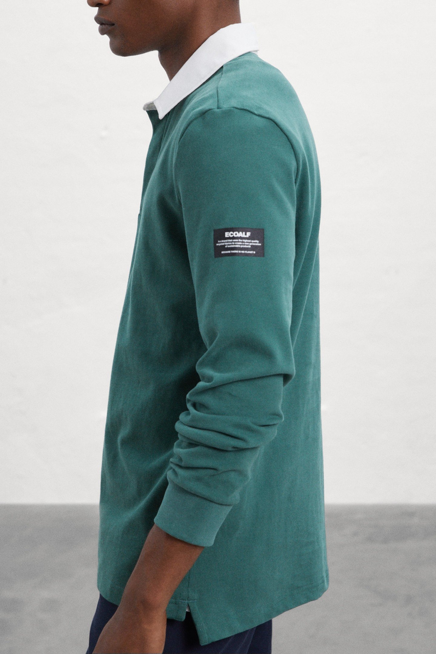 PERIALF LONG SLEEVE POLO OFF WHITE / URBAN GREEN 3