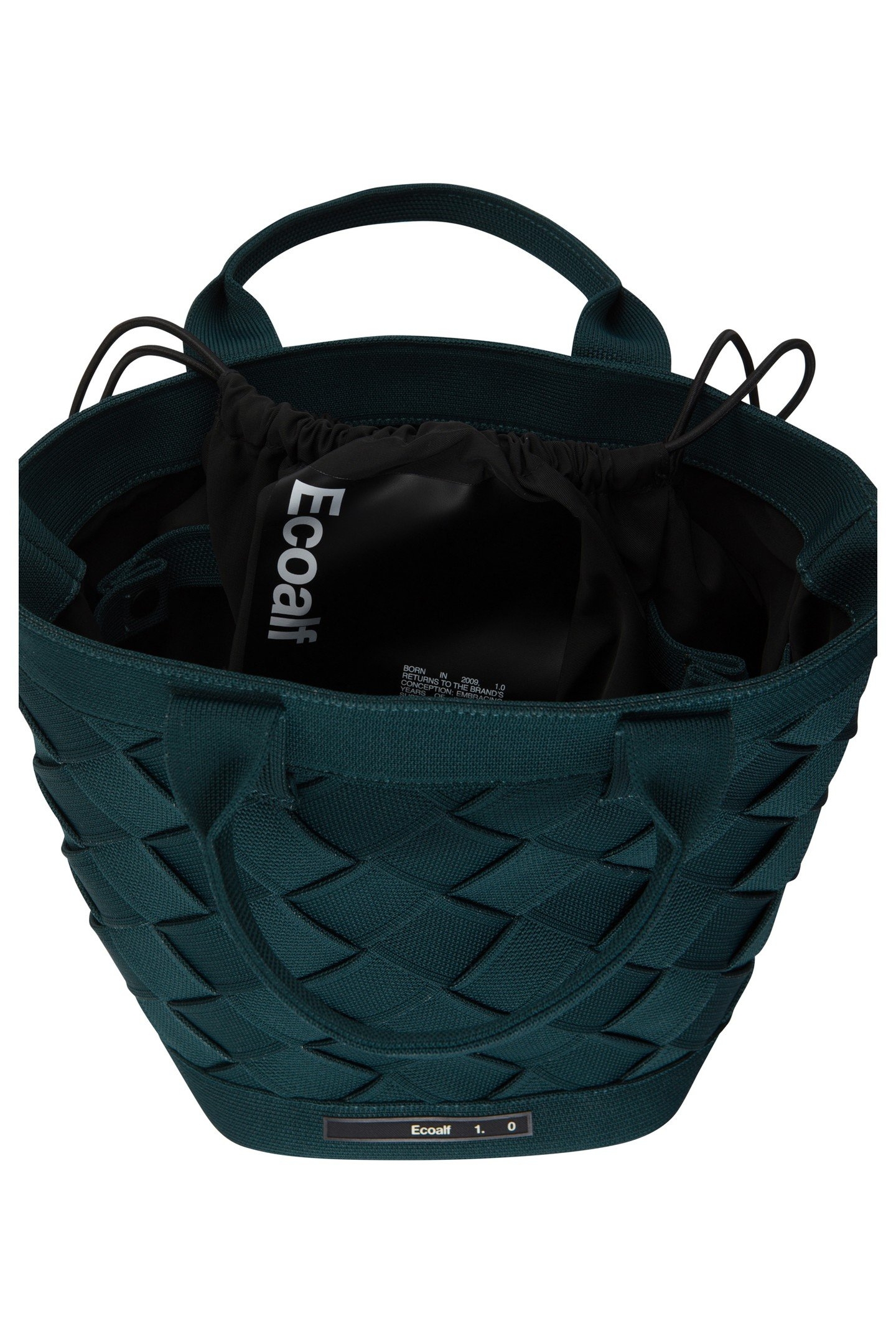 CHARLYALF WOVEN BAG GREEN BOTTLE 3