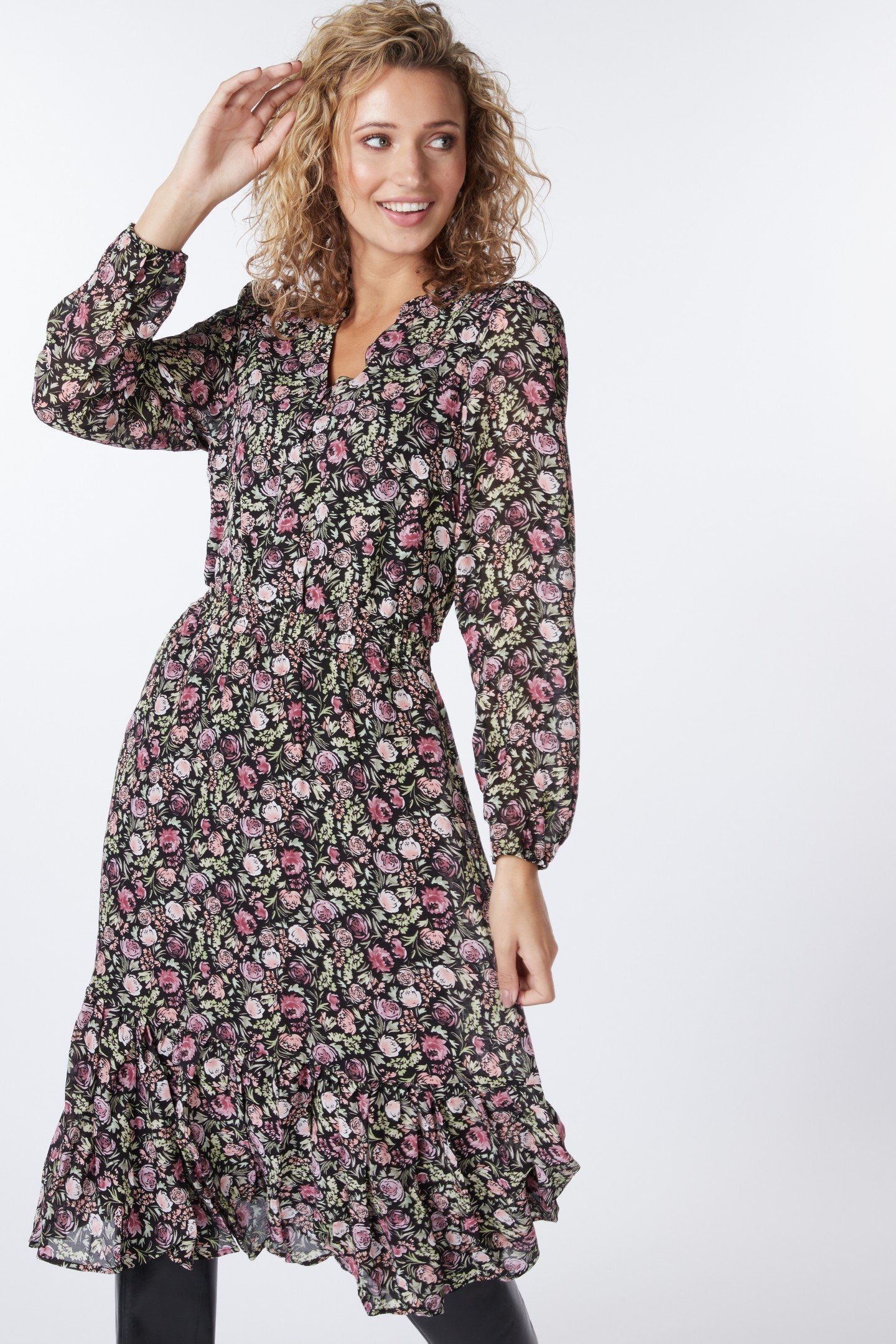 DRESS MIDI SOFT DECO PRINT PRINT 3