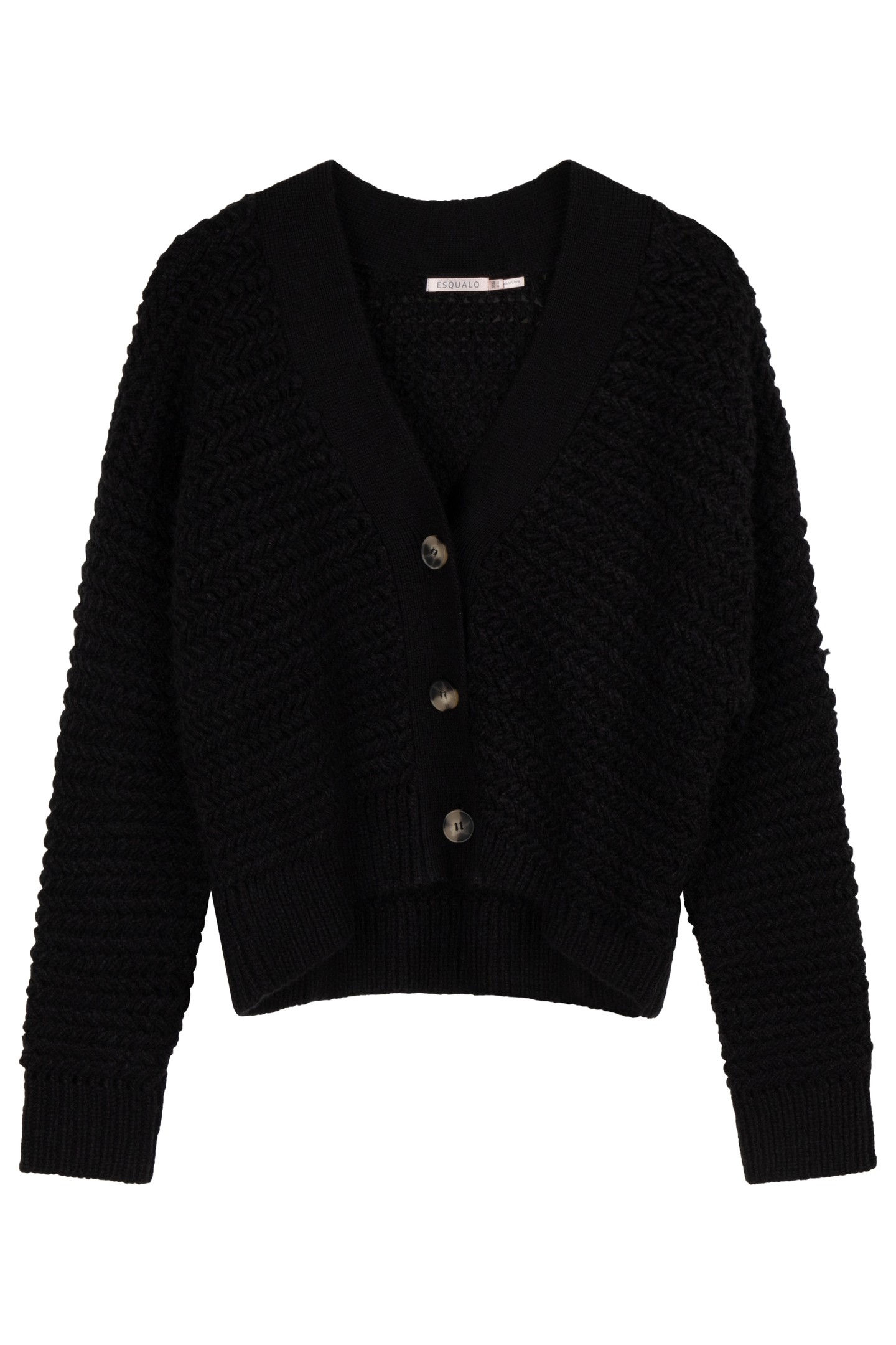 CARDIGAN SHORT ZZ KNIT BLACK 3