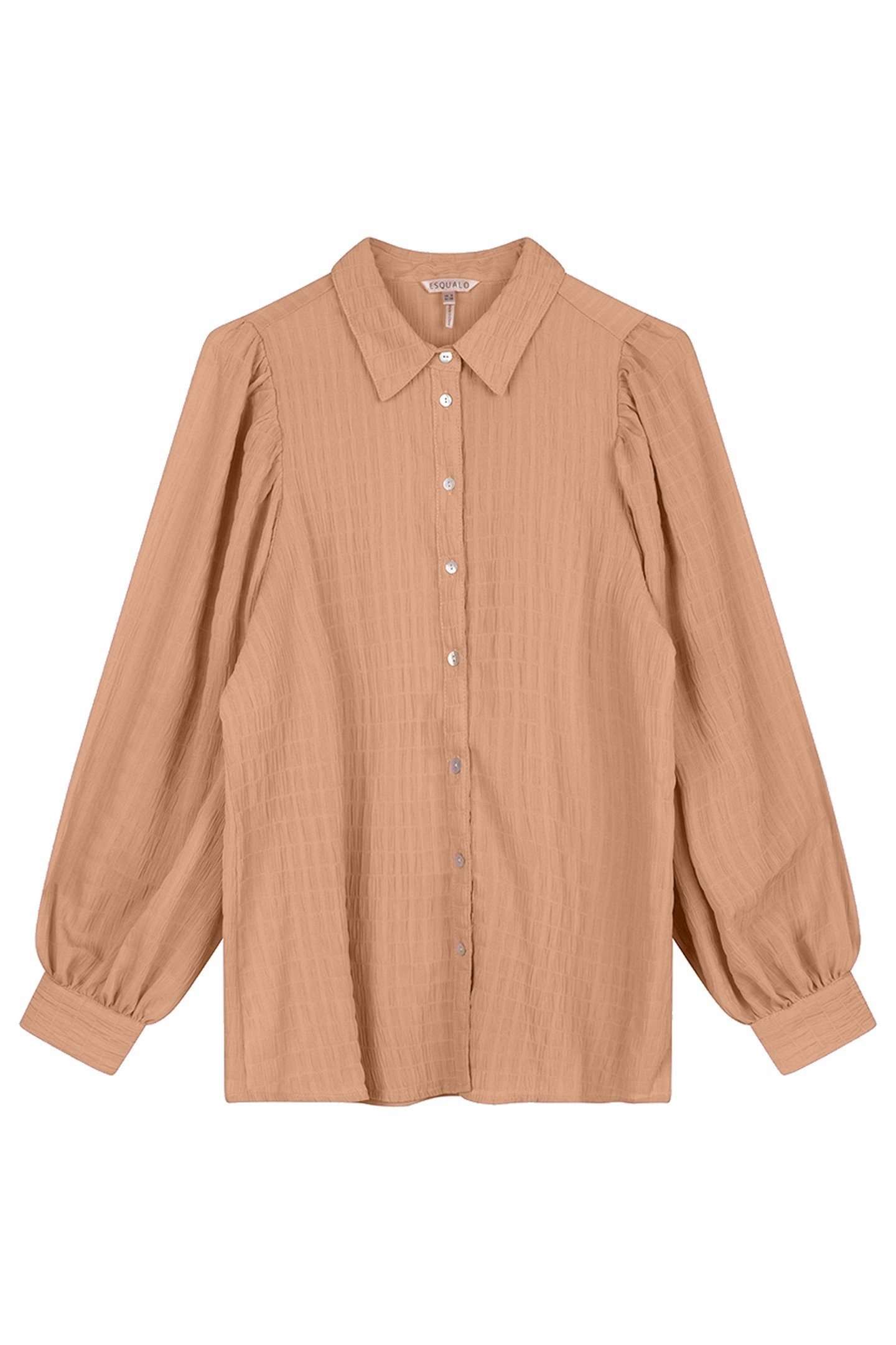 BLOUSE LANTERN CREPE PUFF SHLDR CAMEL 1