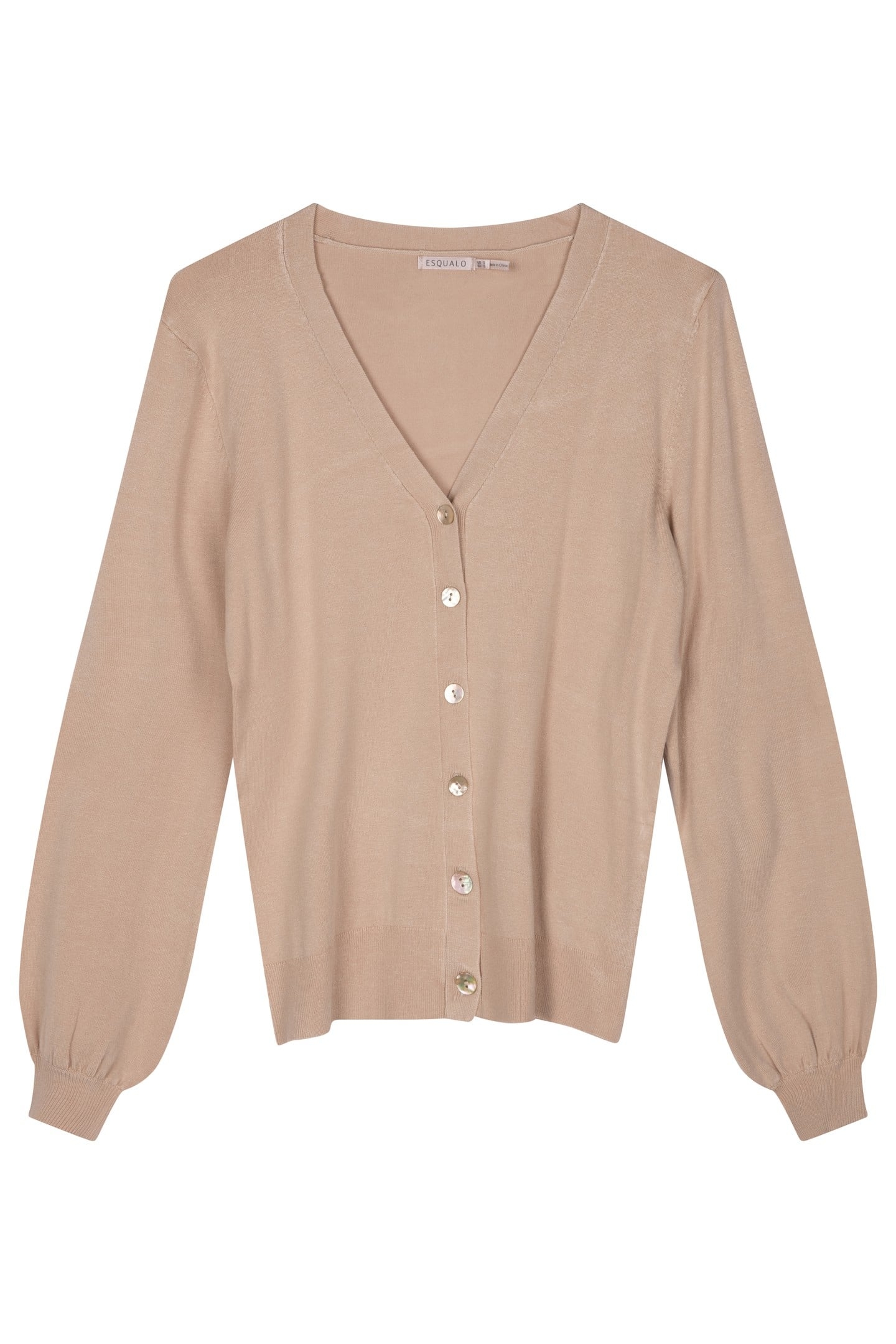 CARDIGAN BASIC V-NECK WARM SAND 3