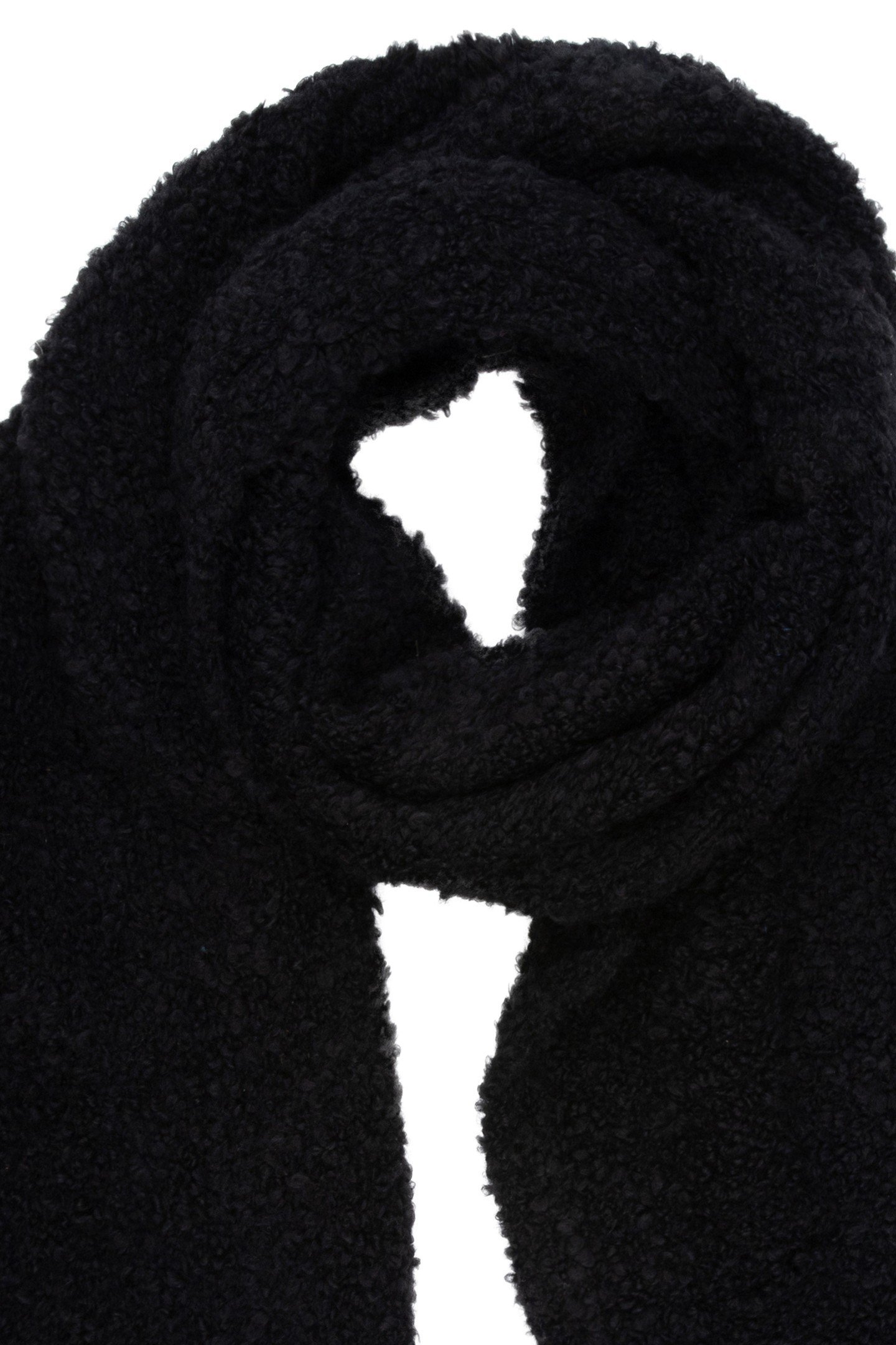 SCARF BOUCLE KNIT BLACK 2