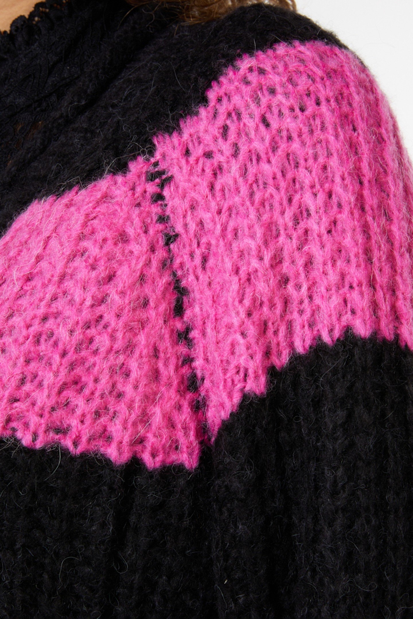 CARDIGAN STRIPED BLACK / PINK 8
