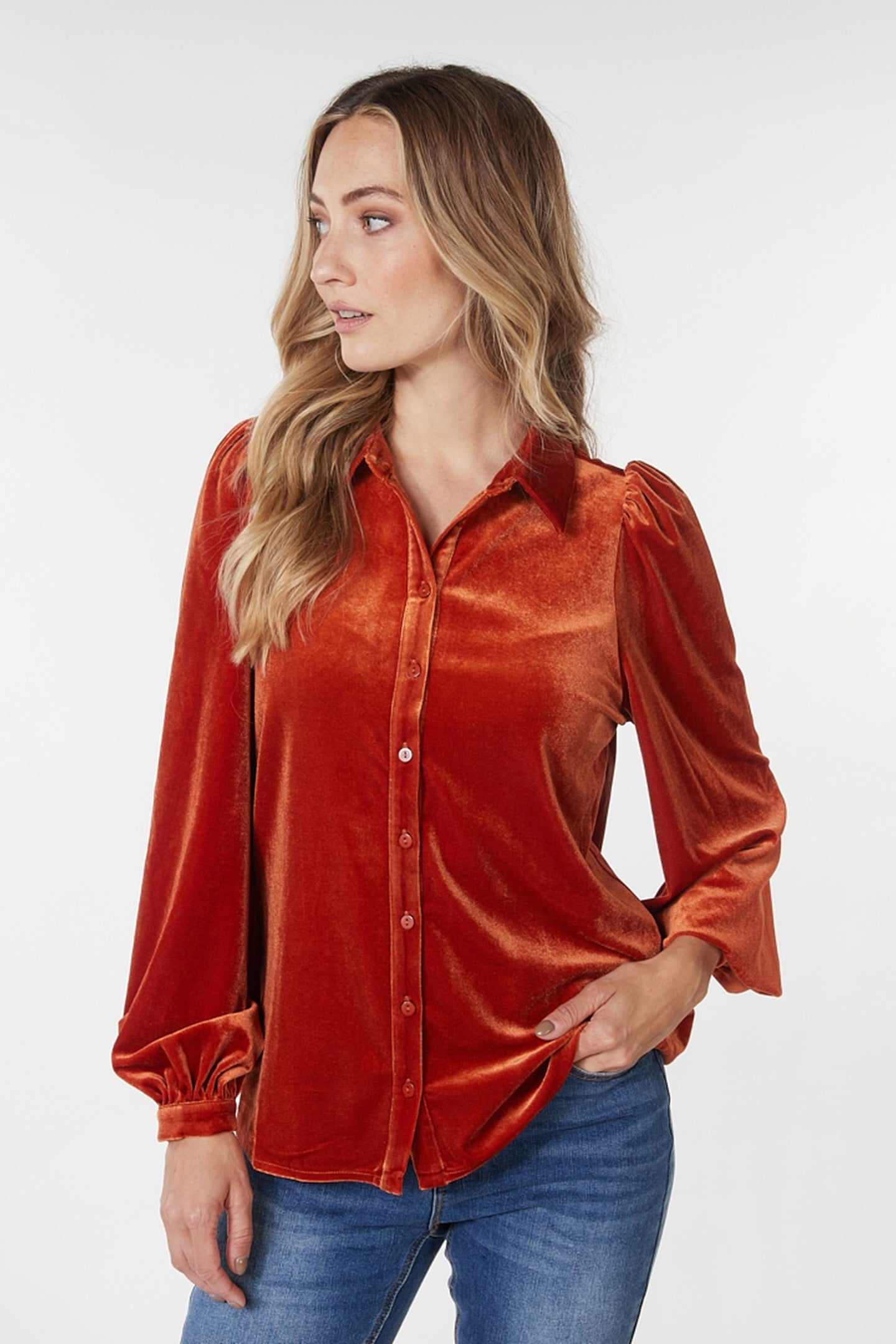 BLOUSE BASIC VELOURS PUMPKIN 1
