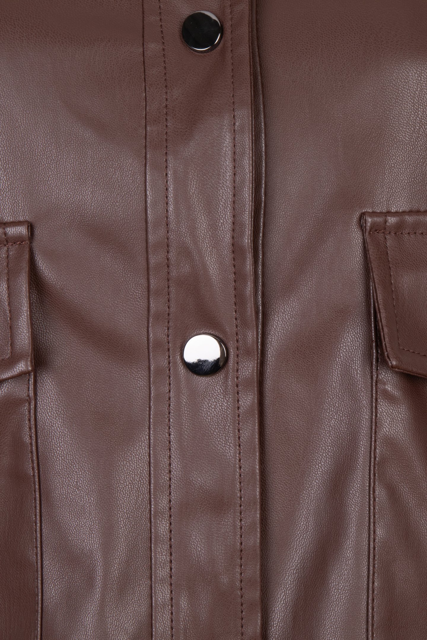 JACKET SHORT VEGAN LEATHER CHOCOLATE 6