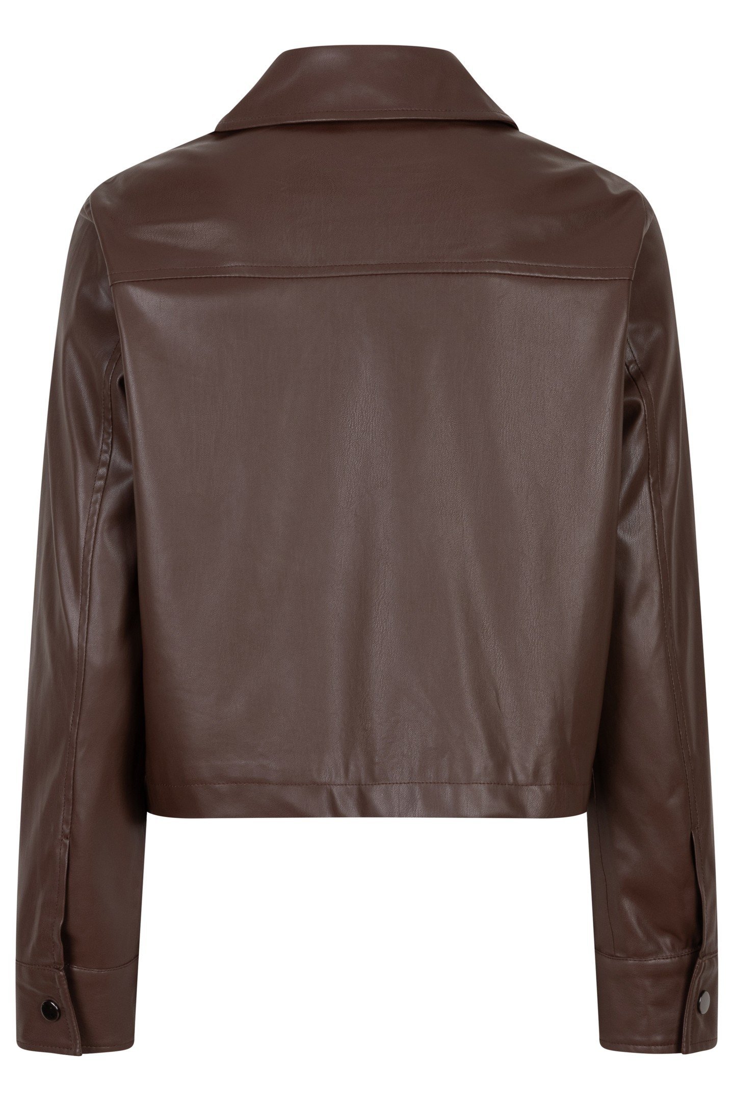 JACKET SHORT VEGAN LEATHER CHOCOLATE 5