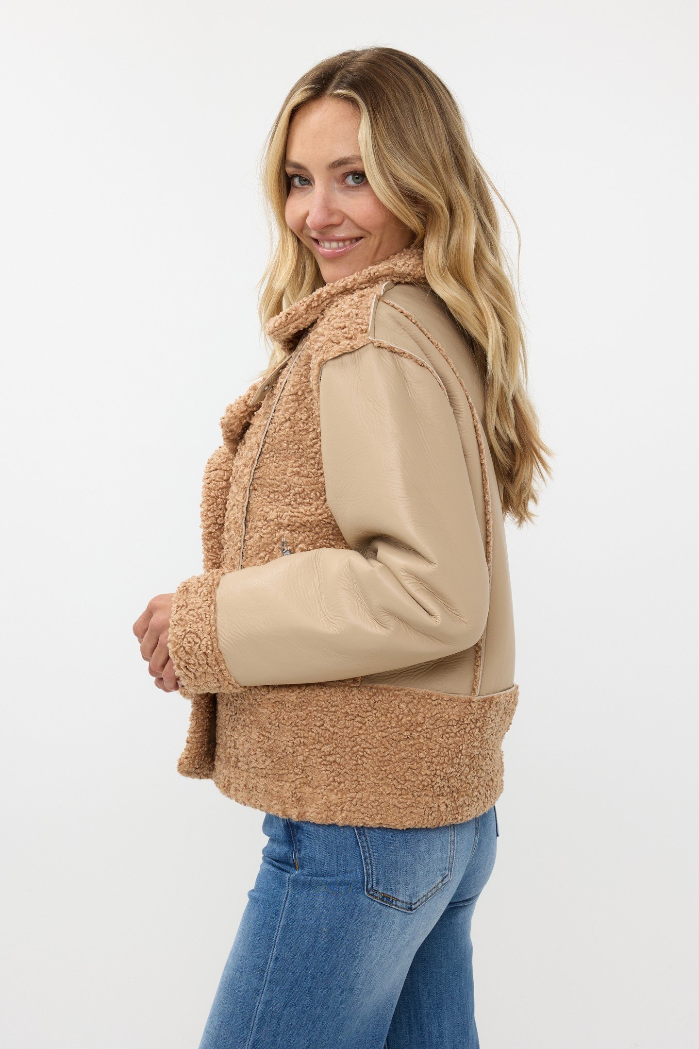 JACKET BONDED PU SLEEVES BRANDY 3