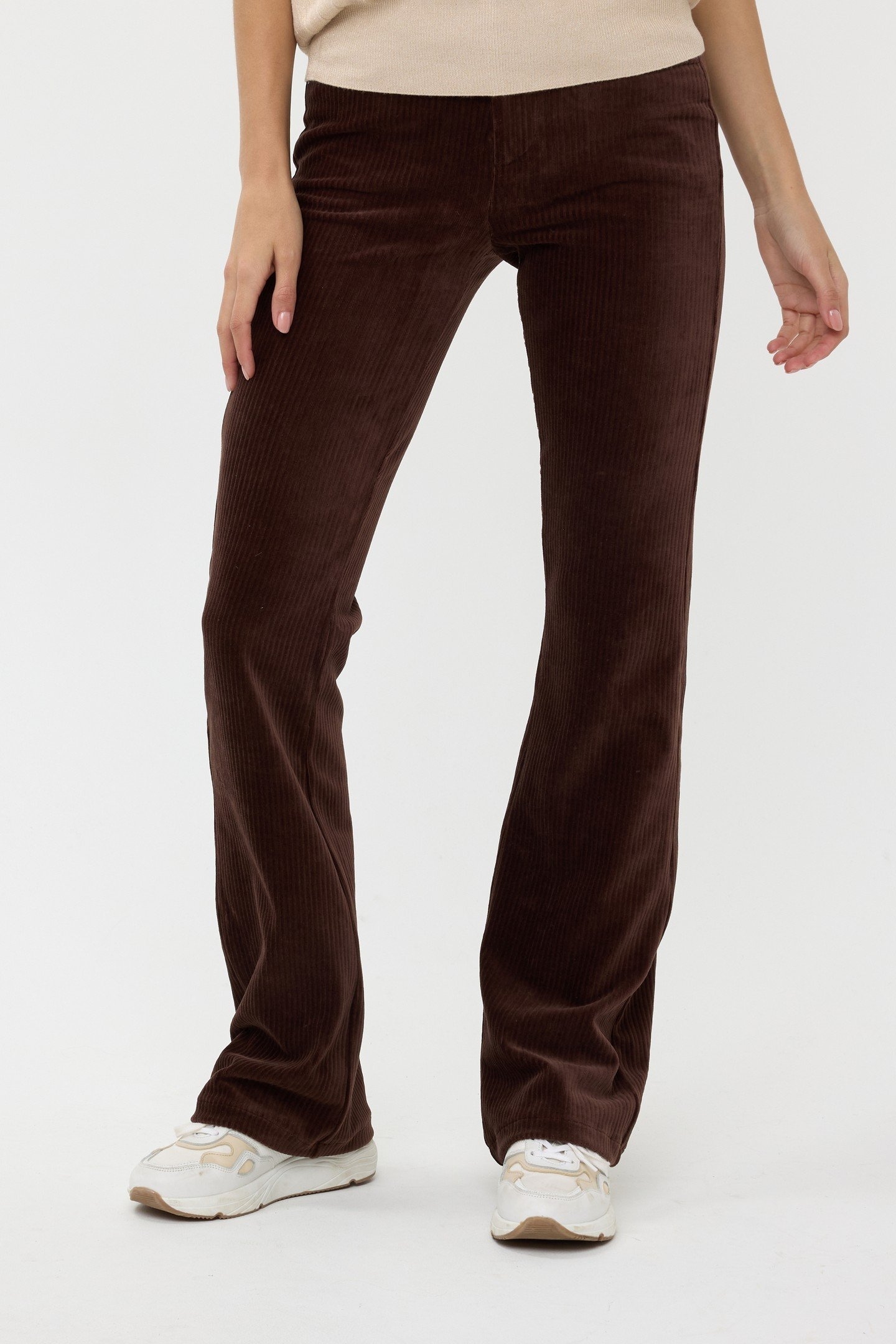 TROUSERS RIB FLAIR CHOCOLATE 1
