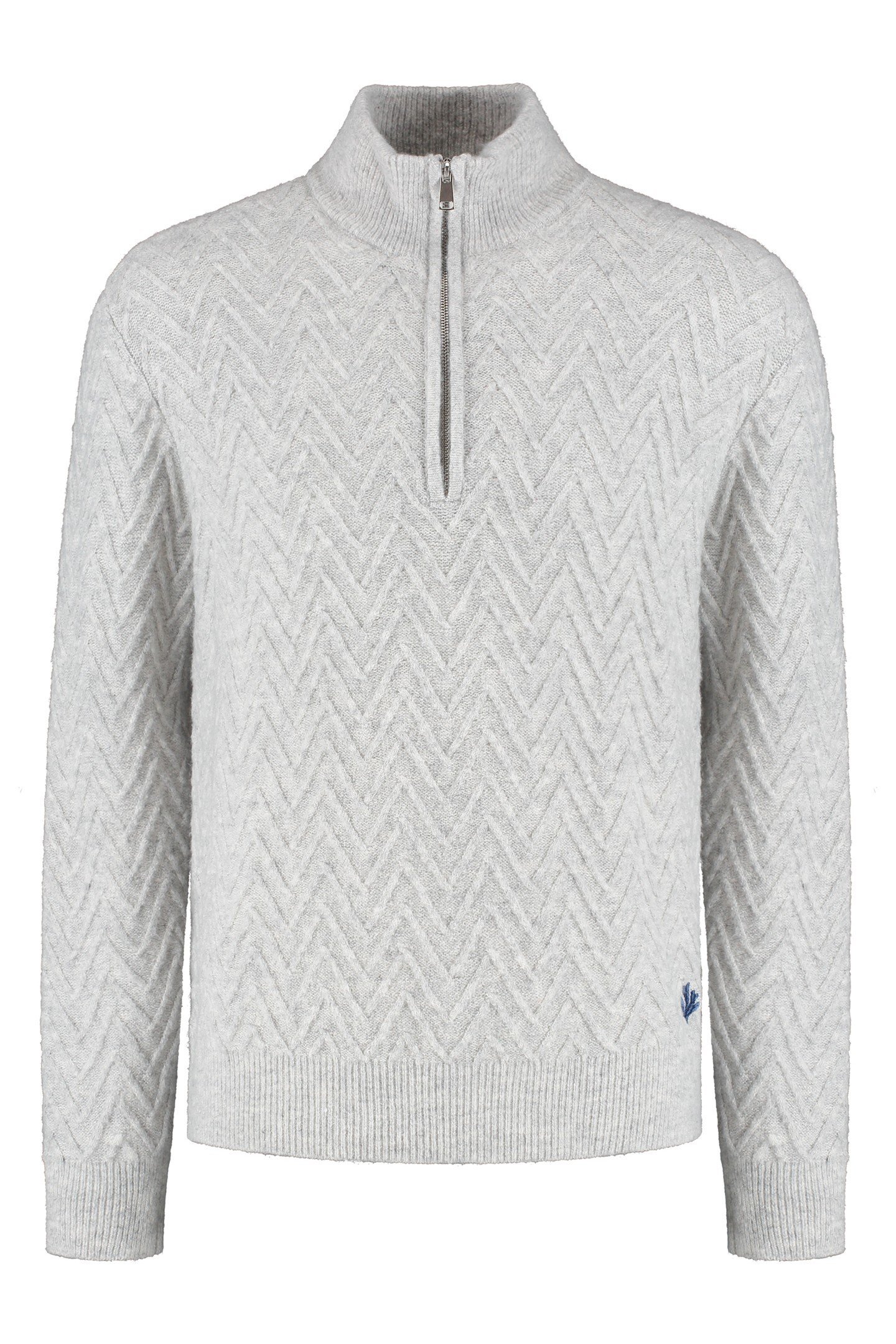 PIKE RELAXED FIT ZIGZAG PULLOVER LIGHT GREY MELANGE 6