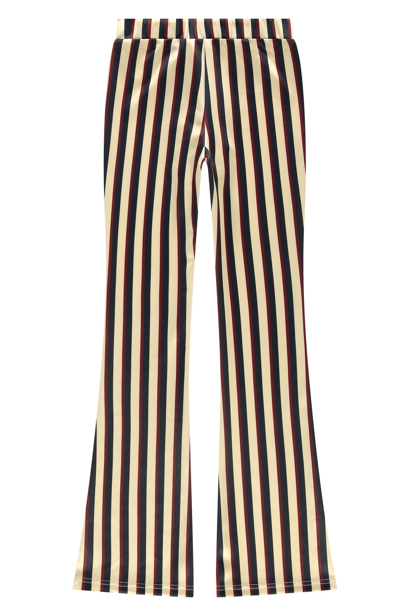 STRIPED FLARED PANTS ALMOND 3