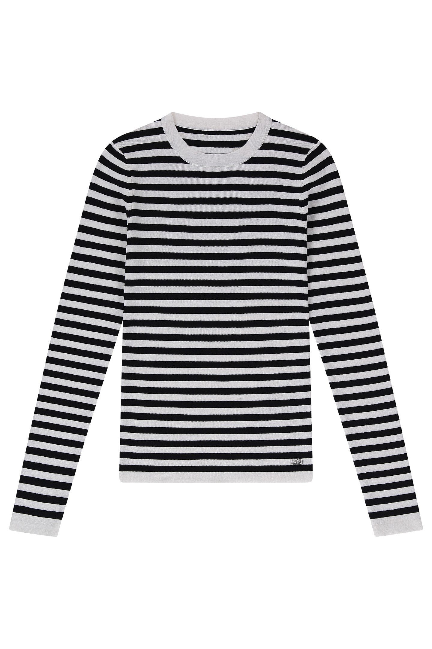 JOLIE LS STRIPE PULLOVER BLACK/OFF WHITE 1