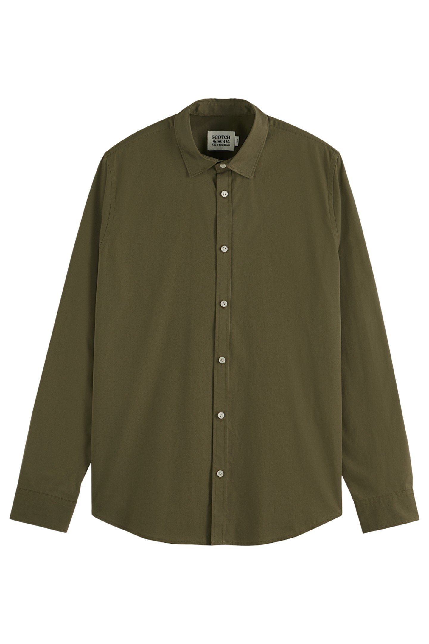 SEASONAL CORE - SLIM FIT SOLID POPLIN SHIRT CLASSIC GREEN 2
