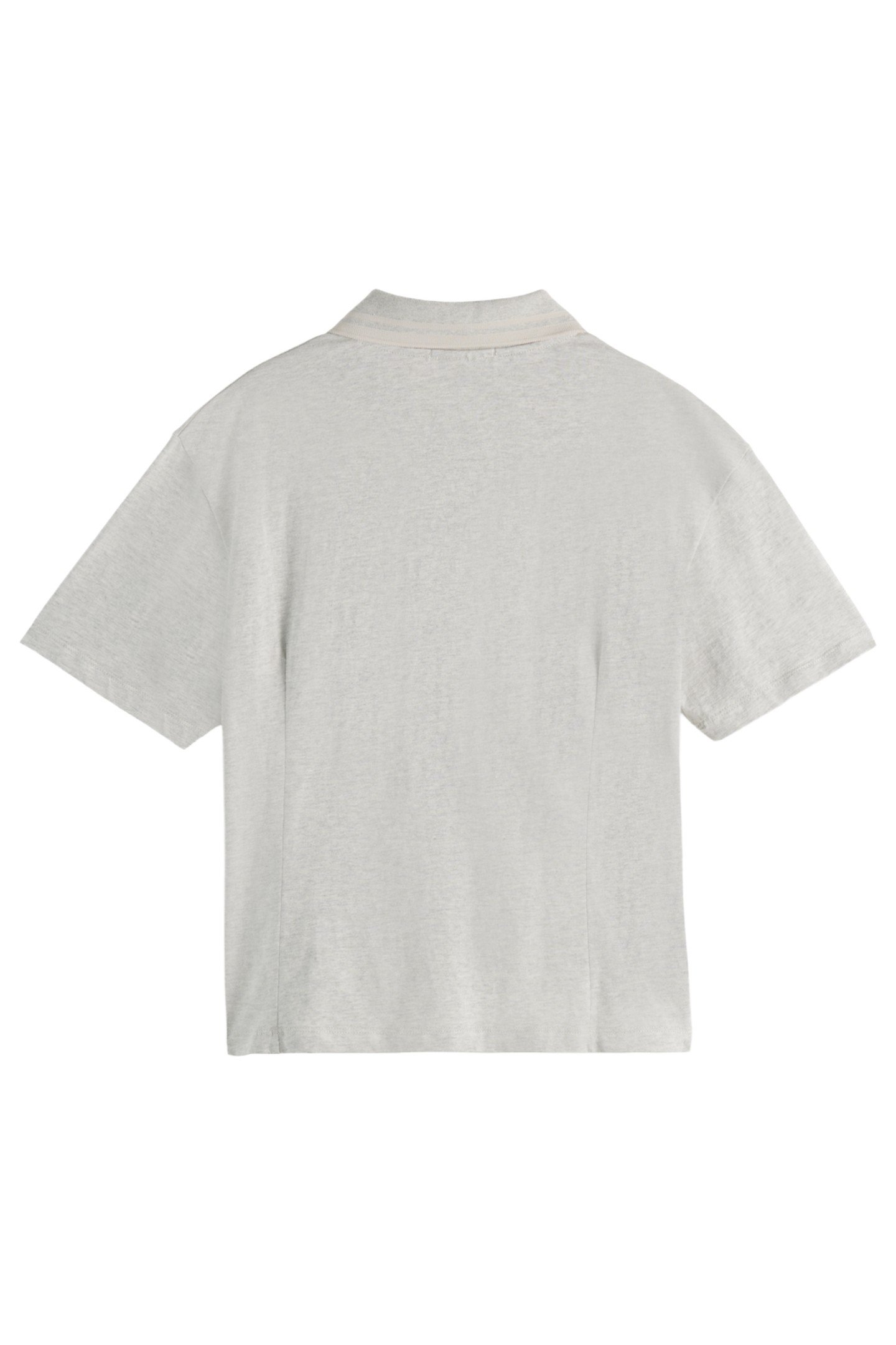 WAISTED POLO T-SHIRT WITH ZIPPER CLOSURE LIGHT GREY MELANGE 6