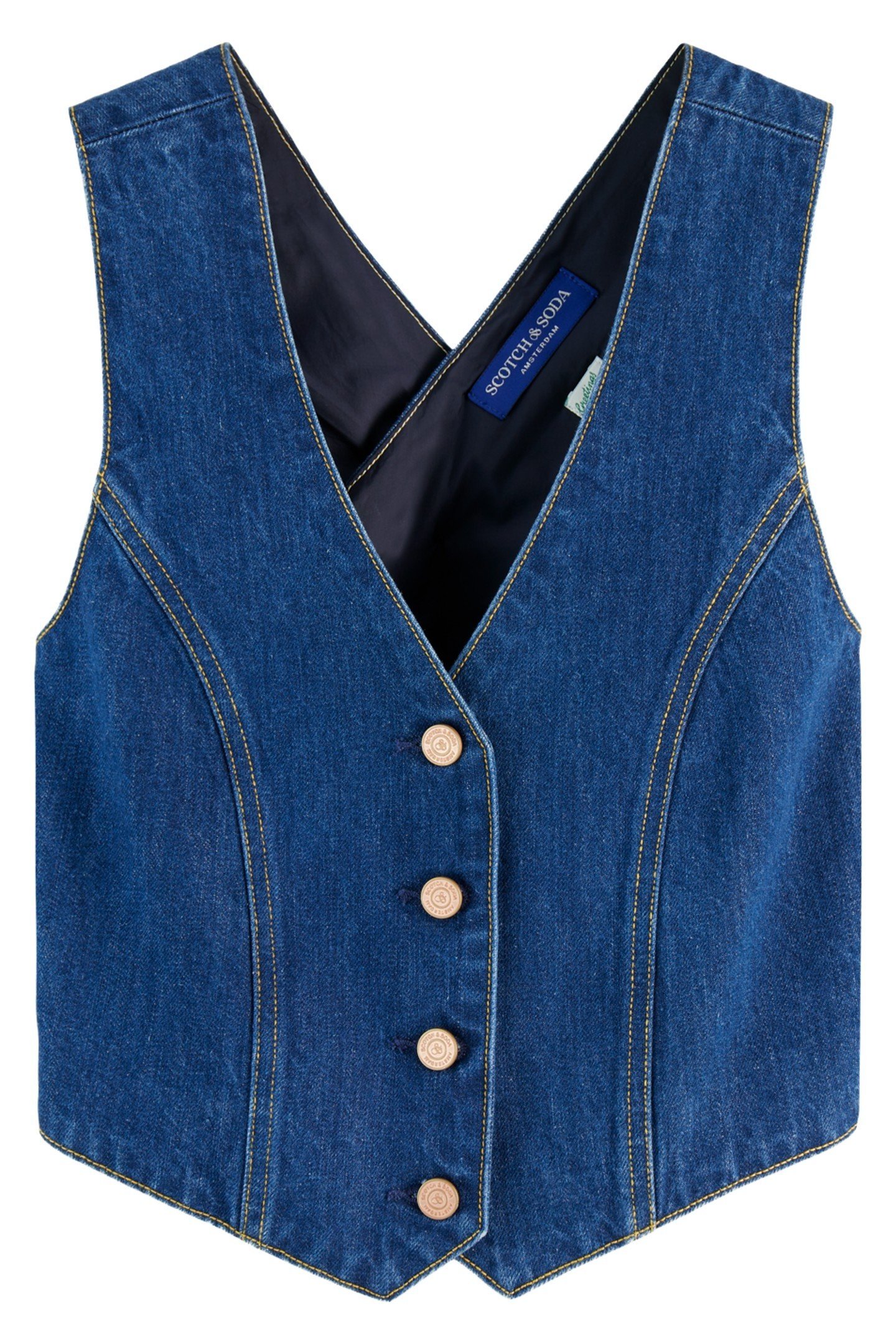 FITTED DENIM WAISTCOAT CITY FRESH 1