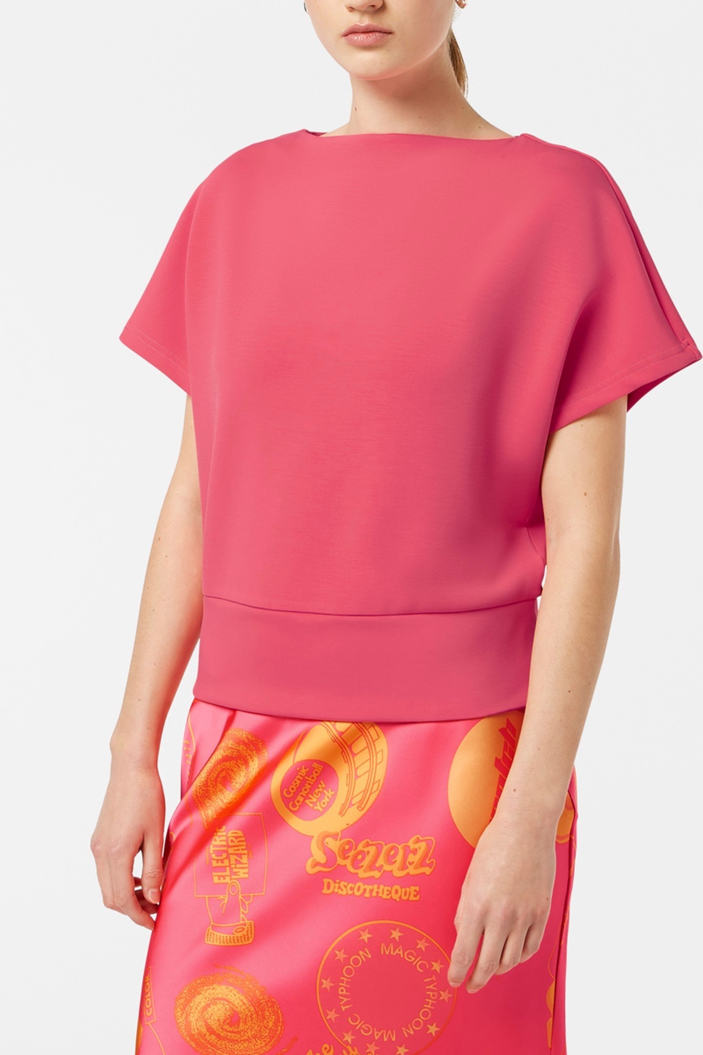 TENCEL SLEEVELESS SWEATSHIRT ELECTRIC PINK 1