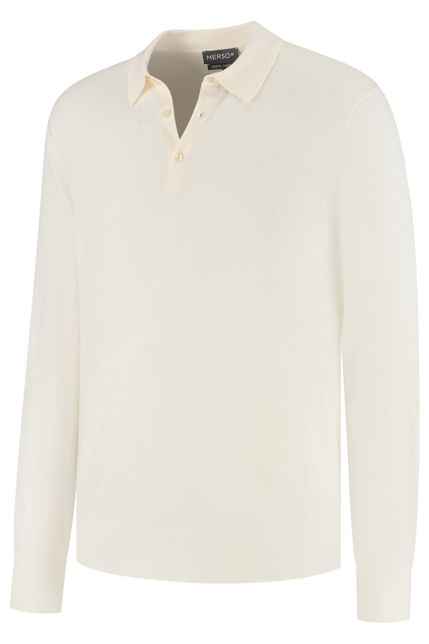 POLO LONG SLEEVE 100% MERINO SEASHELL WHITE 4