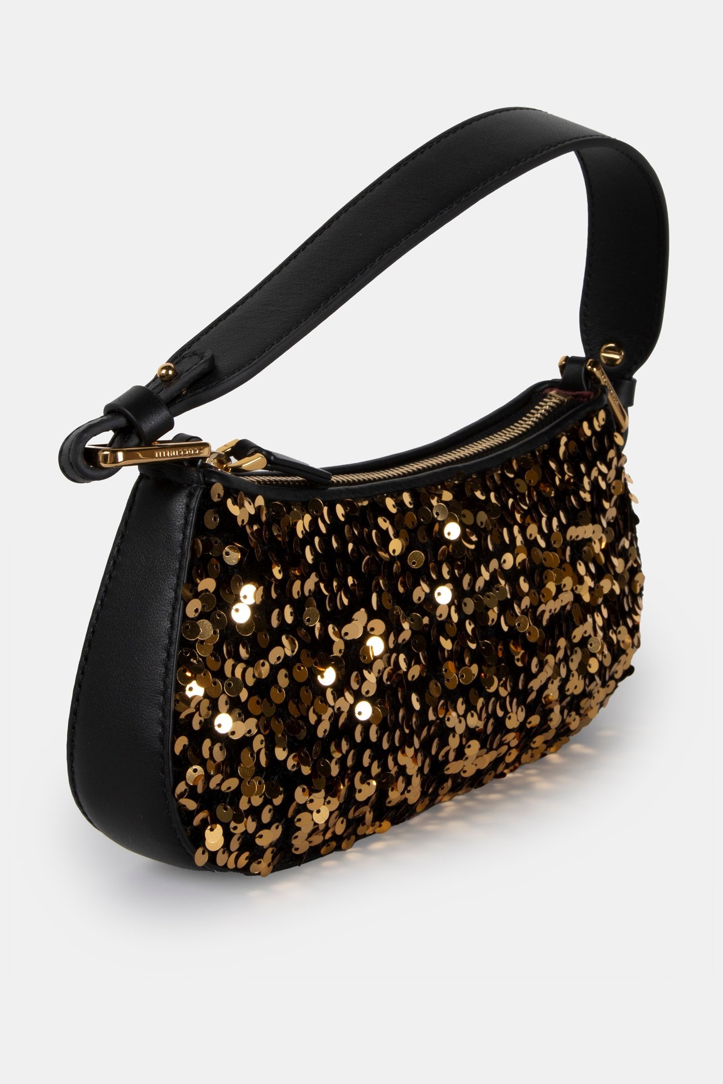 MINI SHOULDER BAG IN LEATHER IN SEQUIN BROWN 3