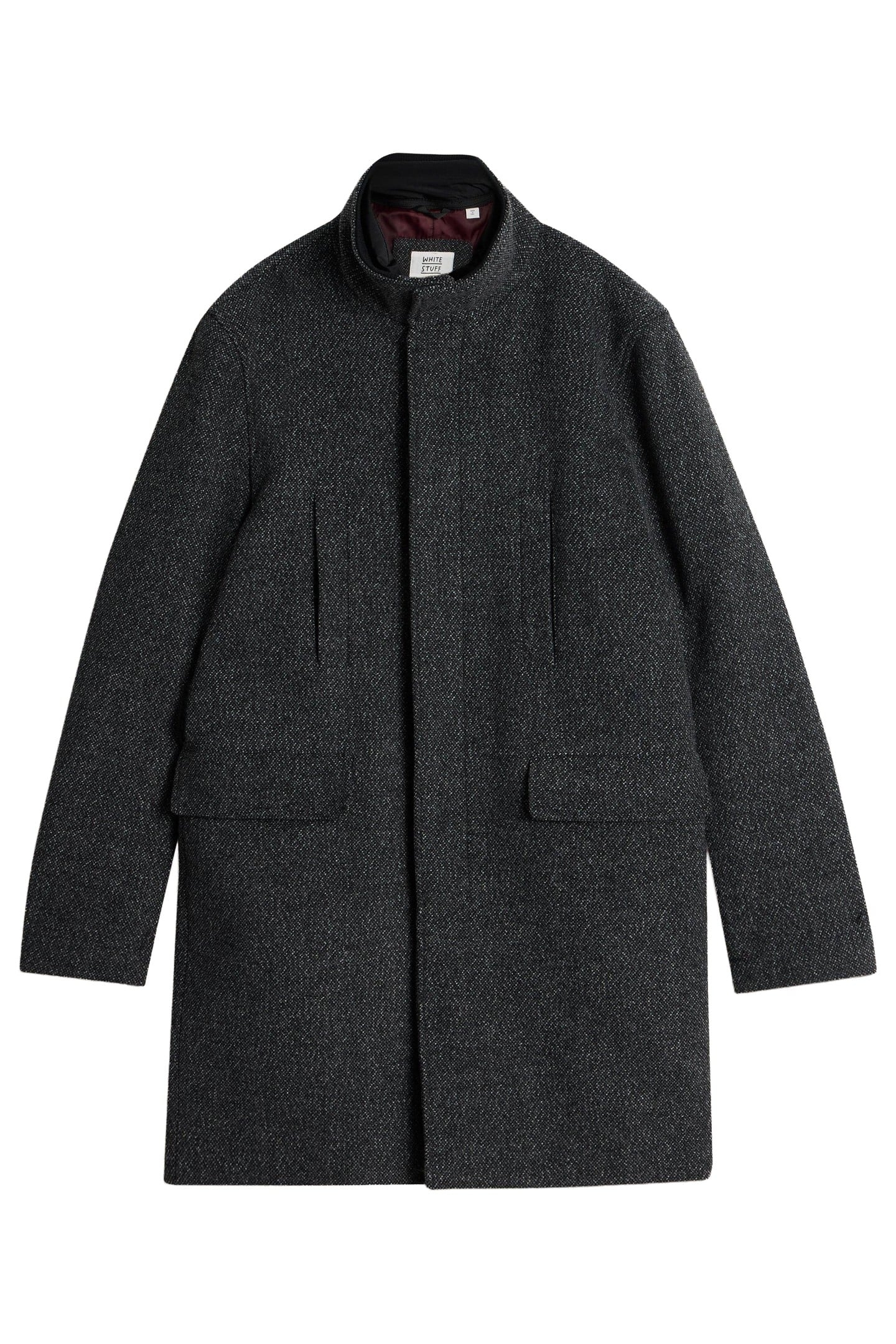 WOOL FUNNEL COAT DARK GREY 3