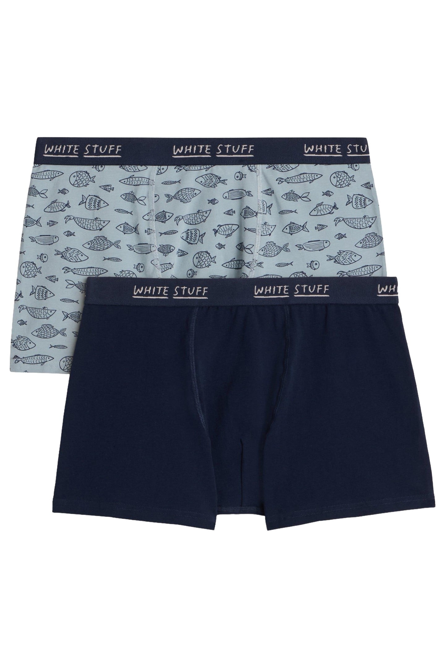 2PACK BOXERS - PLAIN & PRINT NAVY MULTI 2