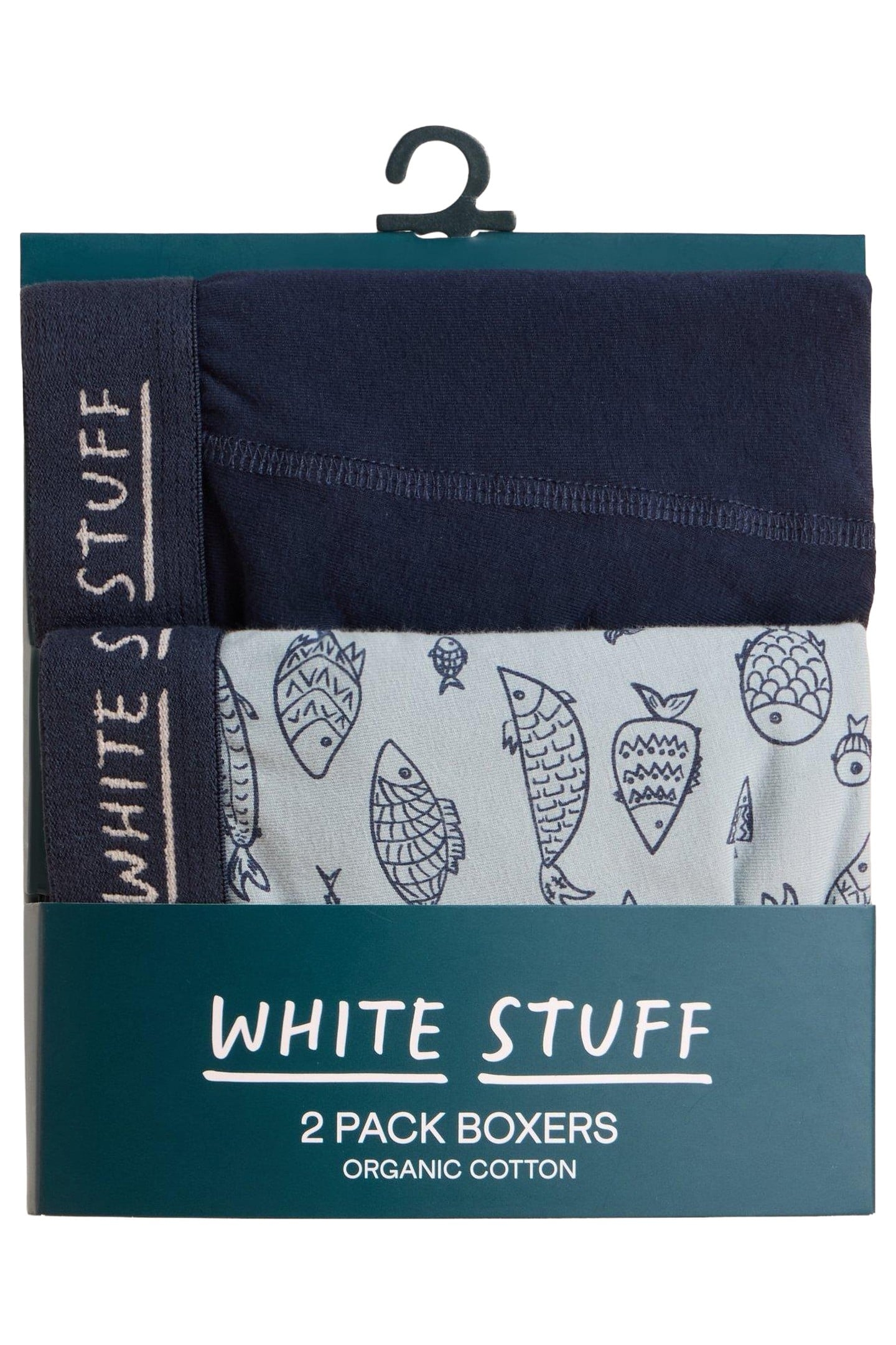 2PACK BOXERS - PLAIN & PRINT NAVY MULTI 3