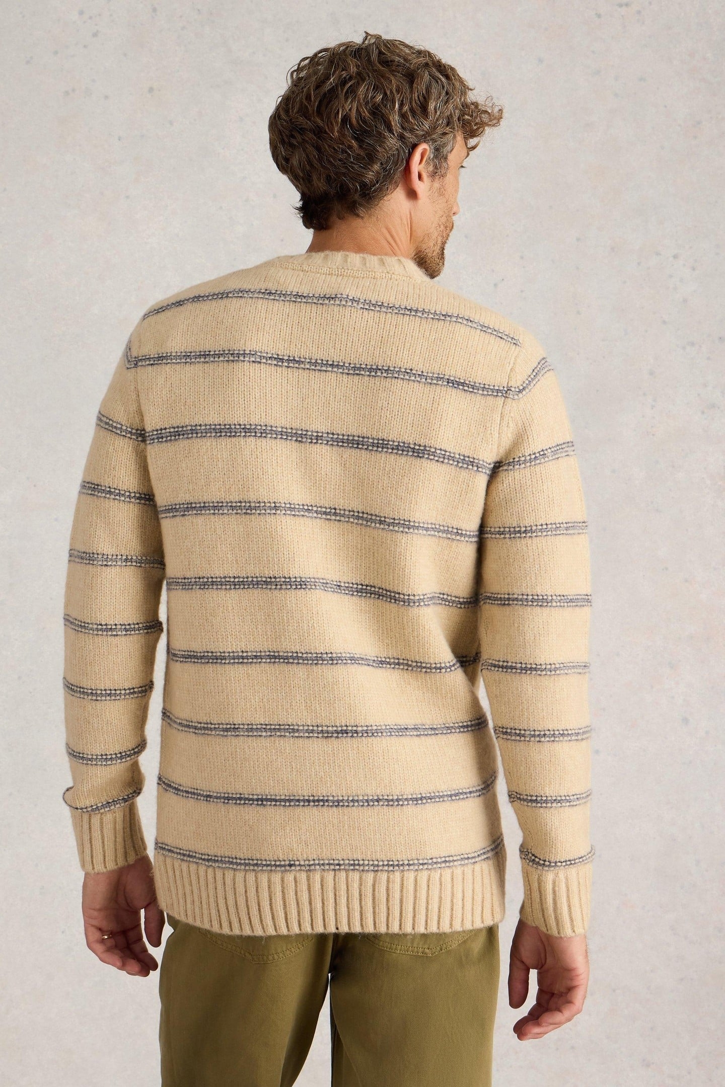 BRETON STRIPE CREW NECK JUMPER NATURAL MULTI 3