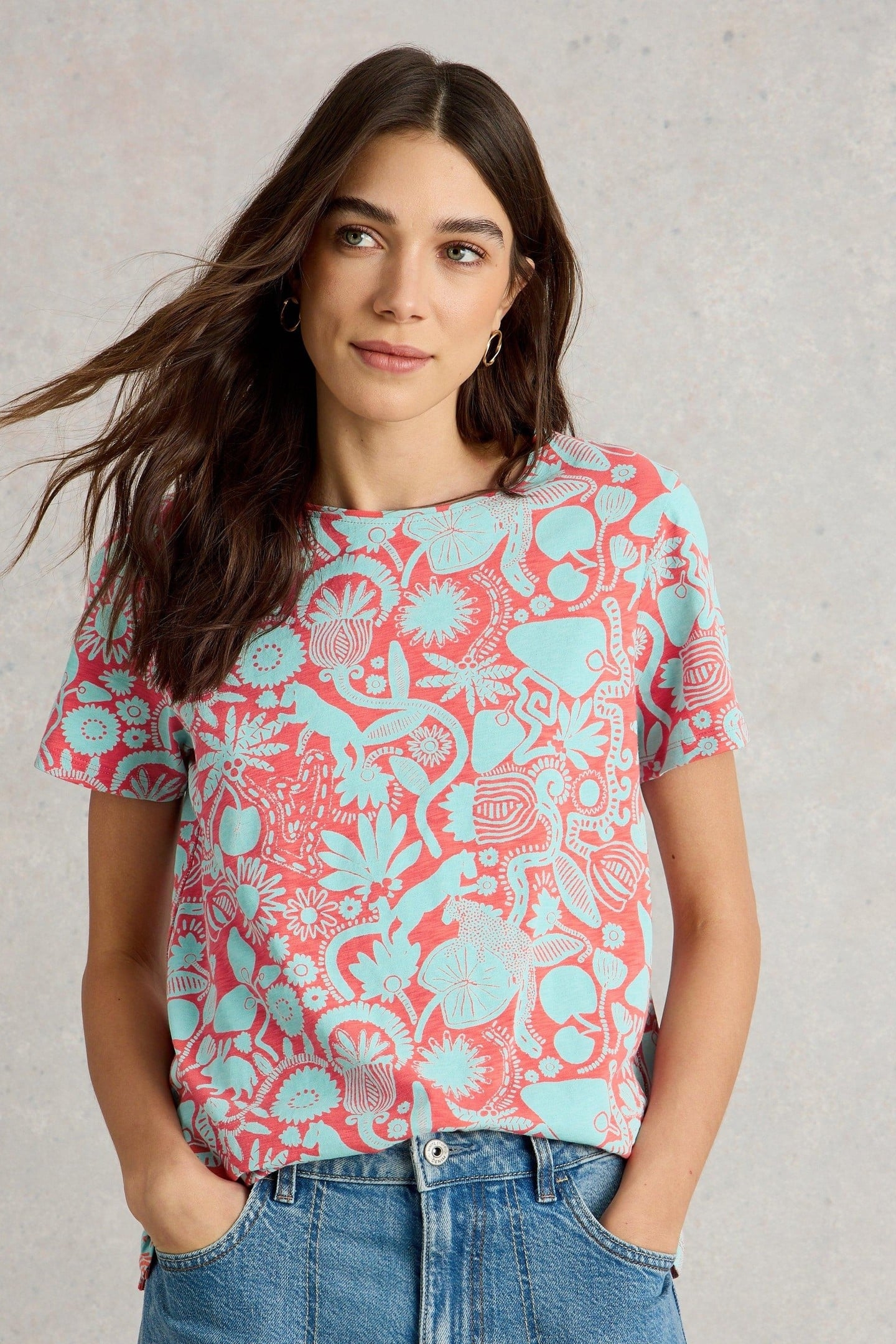 ABBIE TEE CORAL PRINT 1