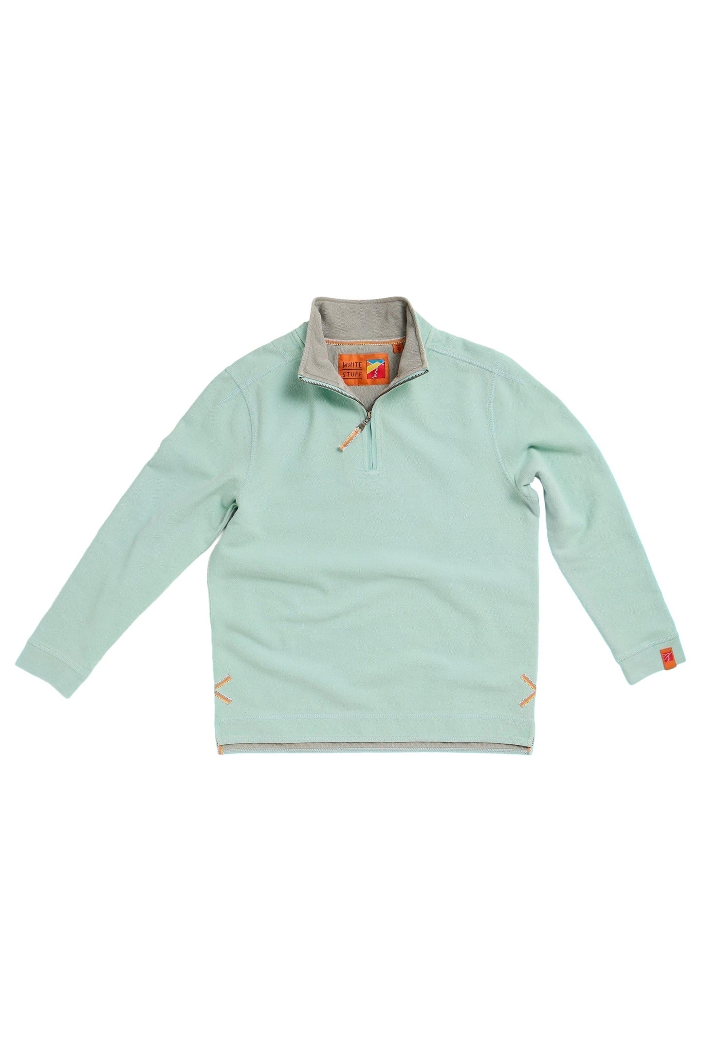 PIQUE PLAIN HALF ZIP SWEAT LIGHT BLUE 2